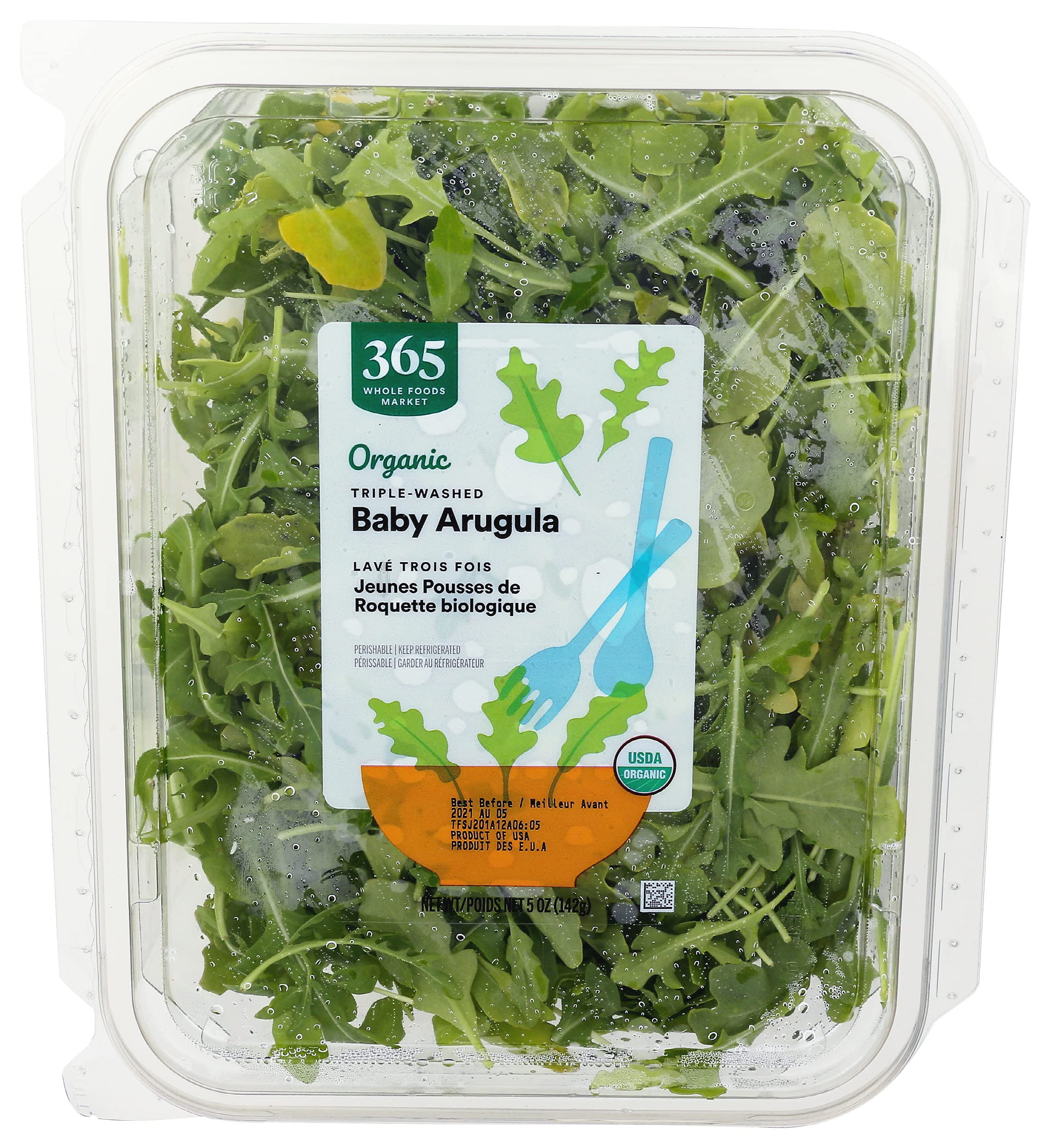 365 By Whole Foods Market Organic Baby Arugula Salad, 5 Ounce | Amazon (US)