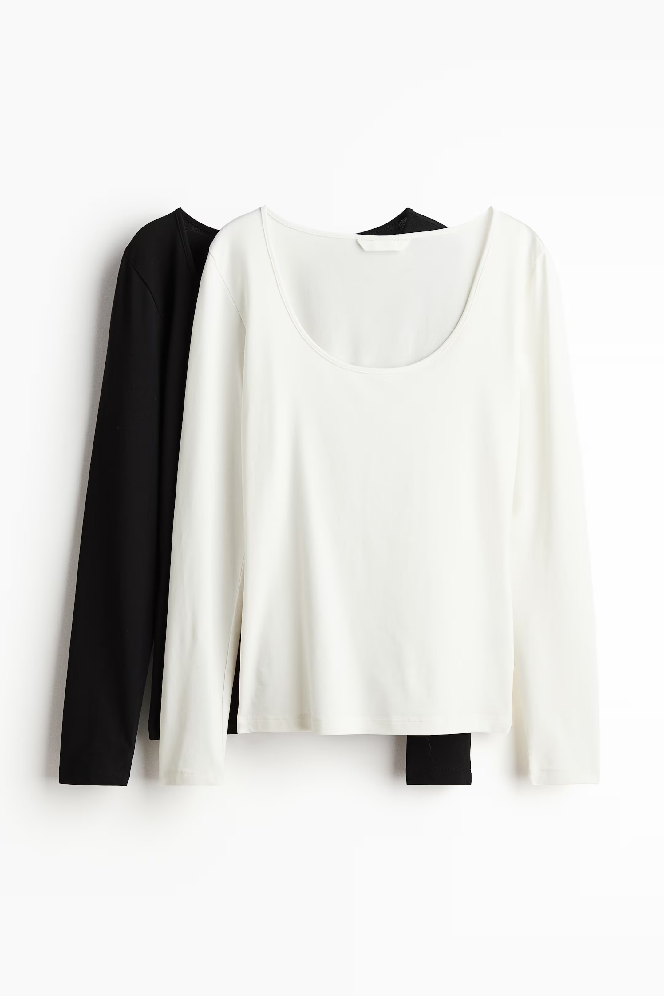 2er-Pack Jerseyshirts - Weiß/Schwarz - Ladies | H&M AT | H&M (DE, AT, CH, NL, FI)