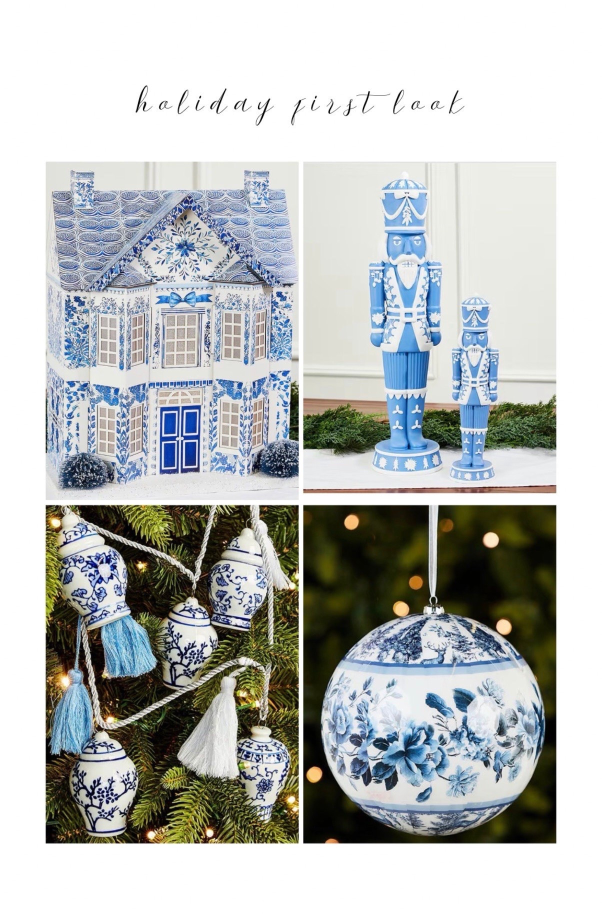 Holiday first look 💙✨ holiday decor Christmas decor blue and white