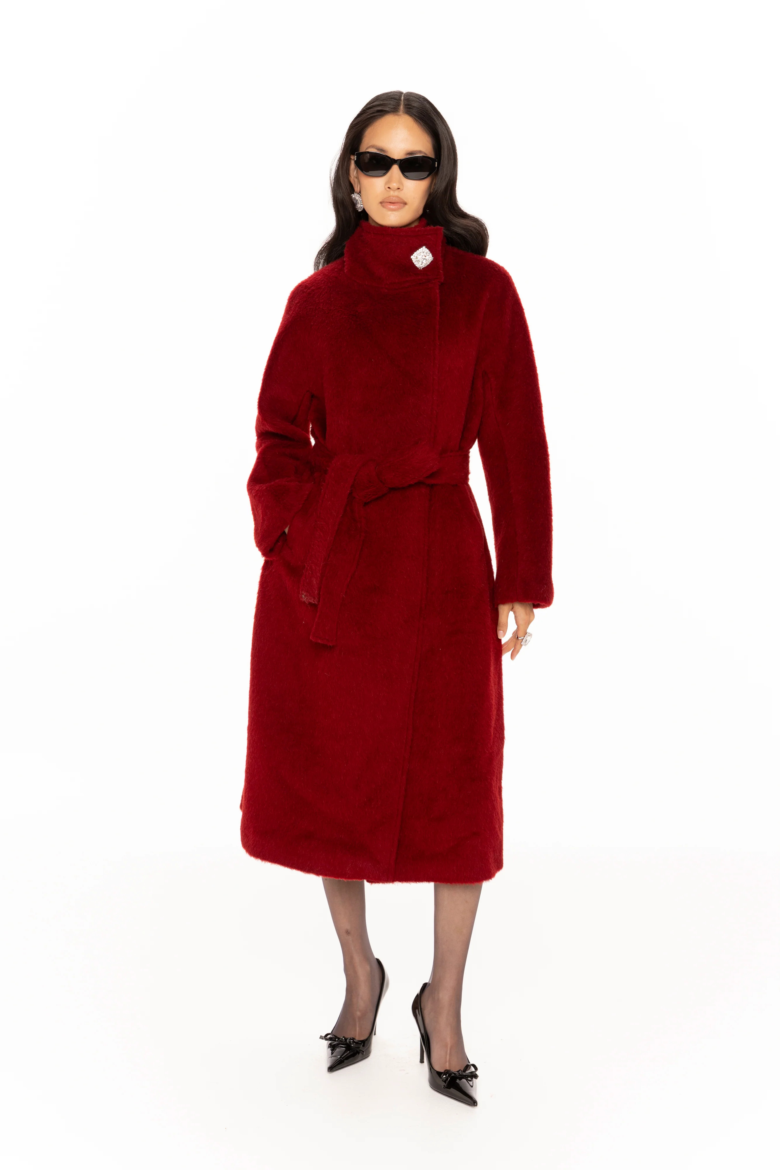 Audrey Long Coat (Red) | Long Wool Coat | Winter Coats | Nana Jacqueline