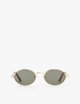 Poseidon Deux oval-frame metal sunglasses | Selfridges