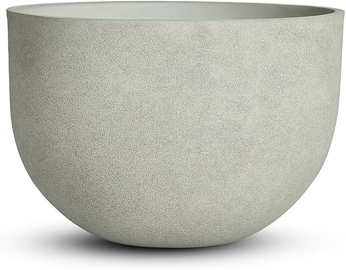 Round Resin Planter Pot for Trees Big Flower – Lightweight Plant Pot with Stone-Textured Concre... | Amazon (CA)