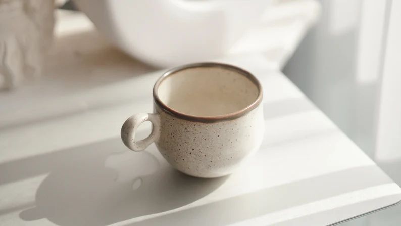 Ceramic Cappuccino Cup Stoneware Cappuccino Cup Set Handmade - Etsy | Etsy (US)