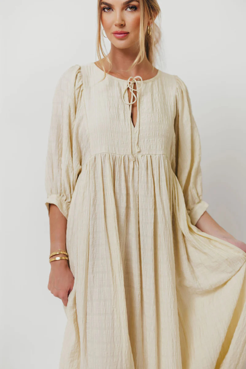 Nadia Soft Horizon Maxi Dress in Natural | Worth Collective