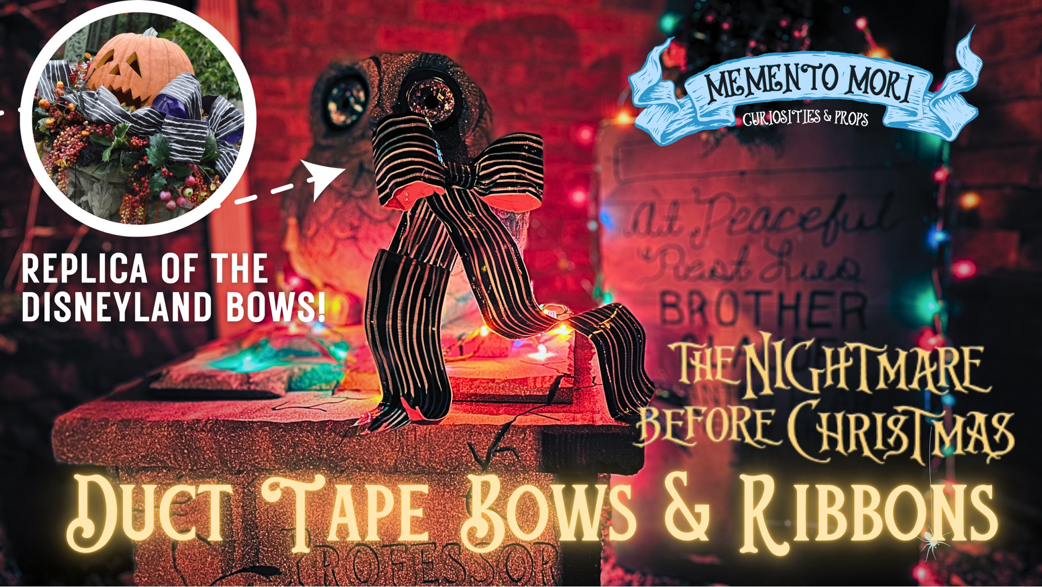 Nightmare Before Christmas Duct Tape Bows & Ribbons🎃🎄 exact replicas of the bows at Haunted Mansion Holidays NBC overlay at Disneyland 

#LTKHoliday #LTKSeasonal