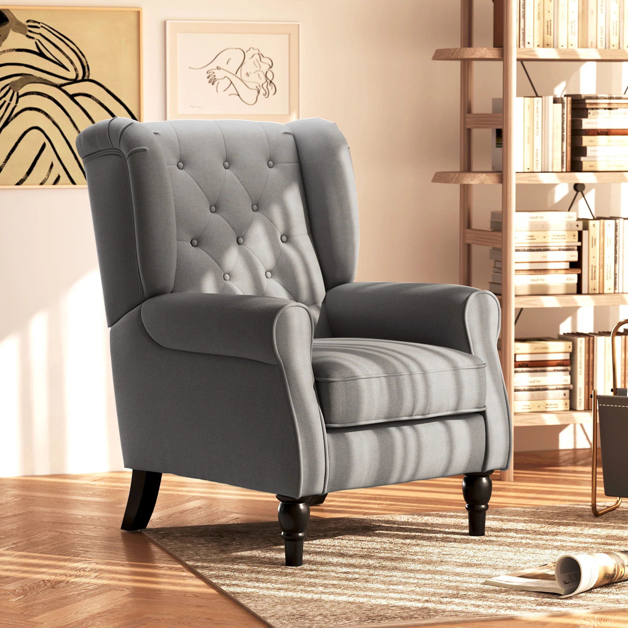 Crisbel 74Cm Wide Tufted Wingback Chair | Wayfair UK