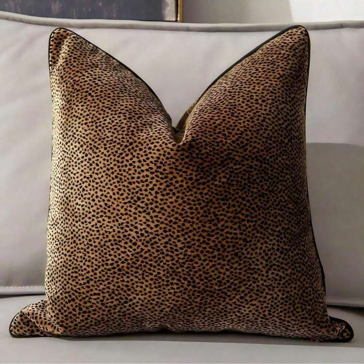 1pc Polyester Luxurious Palace Royal Contemporary Decorative Throw Pillow Cover, Abstract Texture Leopard Tiger Zebra Dot Floral Pattern Single-Sided High Precision Jacquard Velvet Zipper, Suitable For Living Room Sofa Car Home Decor, Party (No Pillow Insert) | SHEIN