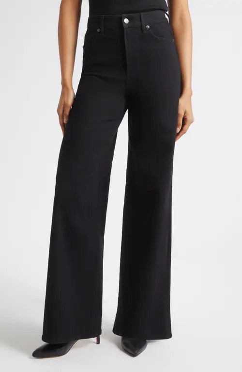 Veronica Beard Taylor High Waist Wide Leg Jeans in Onyx at Nordstrom, Size 30 | Nordstrom