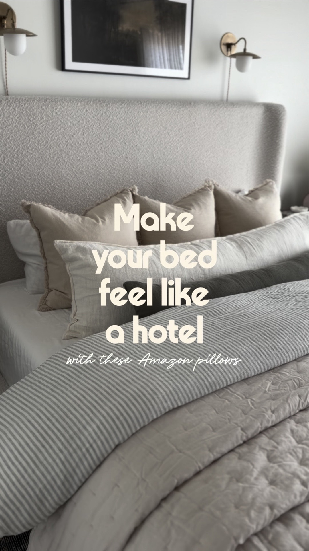 🤍 Make your bed feel like a hotel with this pillow combo! I recently added these 24” neutral linen style pillow from Amazon to our king size bed and I love the texture/depth they add. Available in a ton of colors c but I love the neutral beige color. You can easily pair them with a darker/lighter pillow based on the season. 

#amazonhome #amazonunder50 #beddinginspo

#LTKHome #LTKSaleAlert