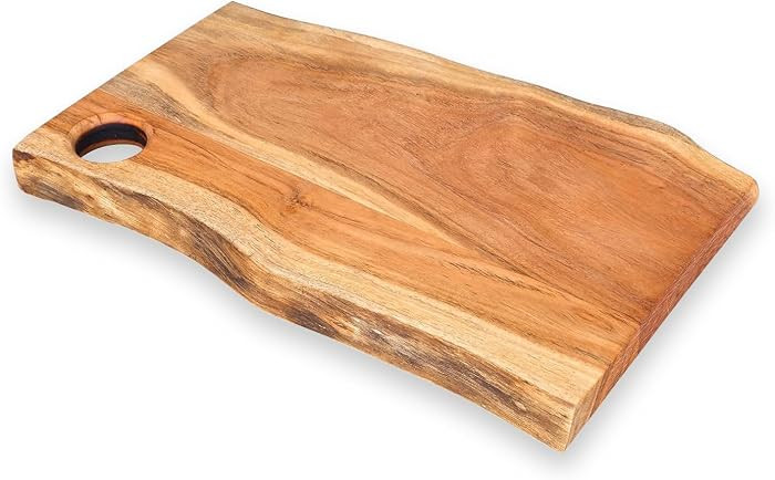 GoCraft Acacia Wood Live Edge Cutting Board \u2013 16 x 11 Inch \u2013 with Hole for Hanging | Ru... | Amazon (US)