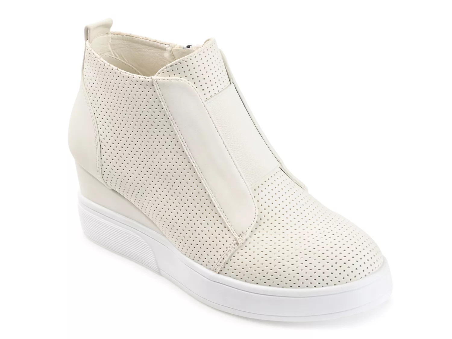 Journee Collection Clara Wedge Sneaker | Women's | Cream | Size 7.5 | Sneakers | Wedge | DSW