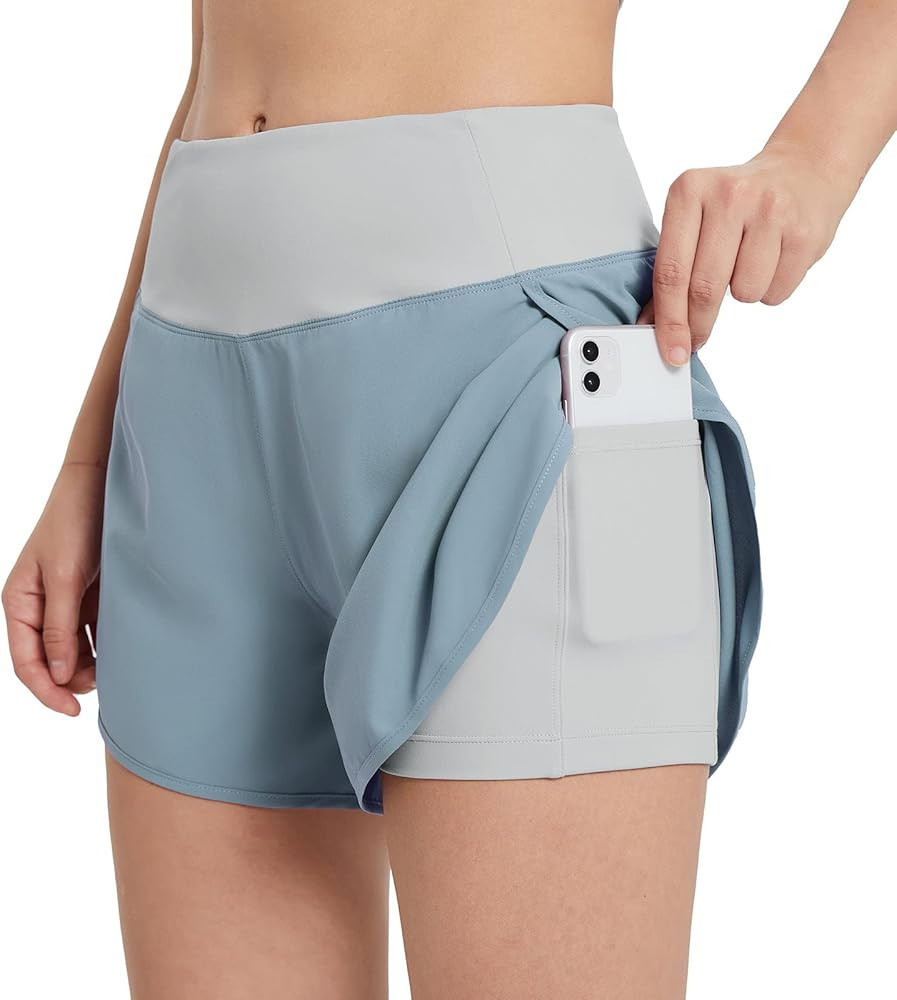 BALEAF Women's 2 in 1 Running Athletic Shorts with Liner Lightweight Quick-Dry Workout Active Yoga S | Amazon (US)