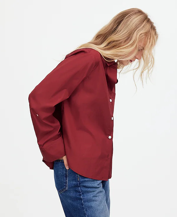 Easy Y-Neck Button-Up Shirt | Madewell | Madewell