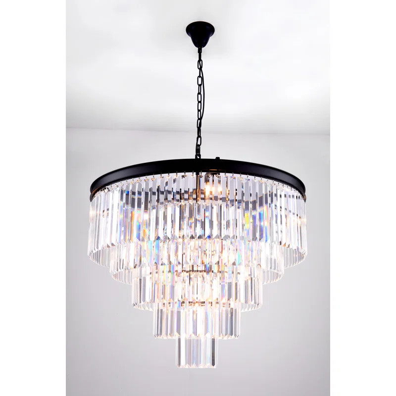 Black Eitzen 12 - Light Unique Tiered Chandelier | Wayfair North America