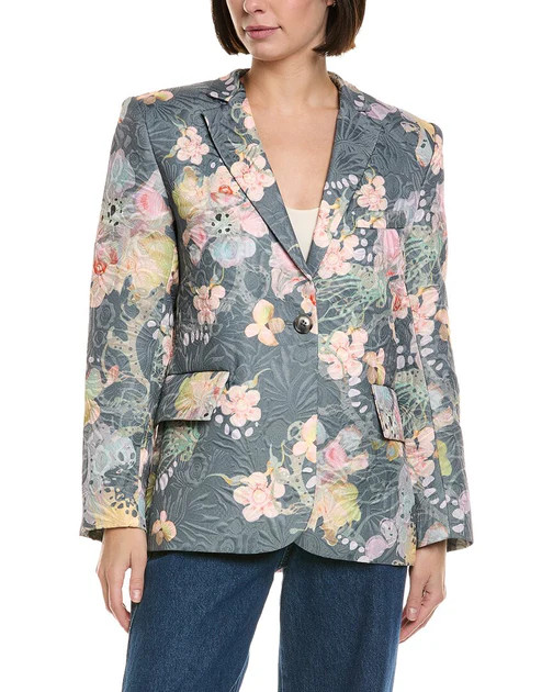Cynthia Rowley Printed Brocade Oversized Blazer | Shop Simon