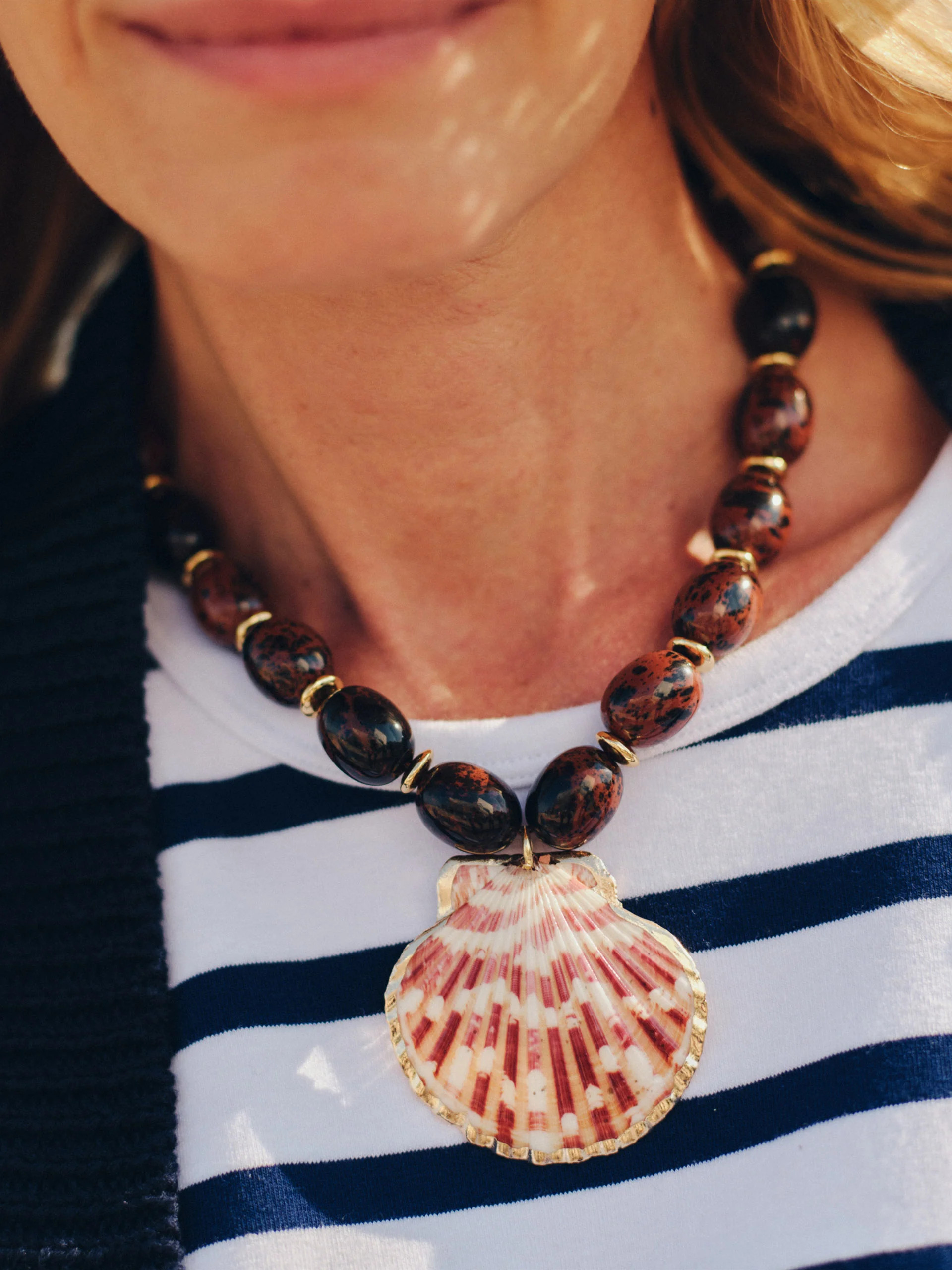 Brown Solid Shell Necklace | Women's Jewelry | J.McLaughlin | J.McLaughlin