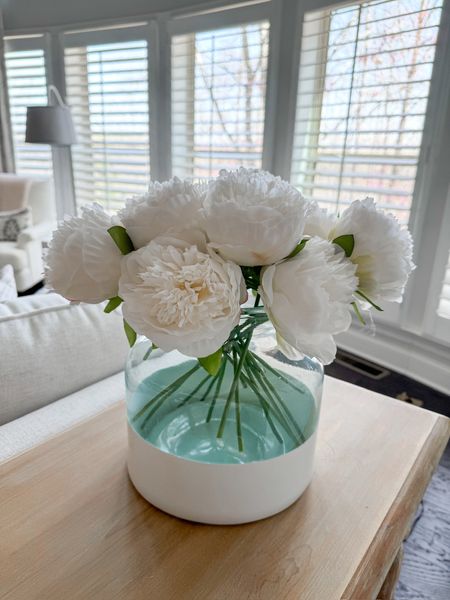 Love the way these silk Peonies from Amazon look in our living room! Home decor // silk flowers // vases // white flowers // living room decor // Amazon flowers // Amazon finds 

#LTKSeasonal #LTKHome #LTKStyleTip