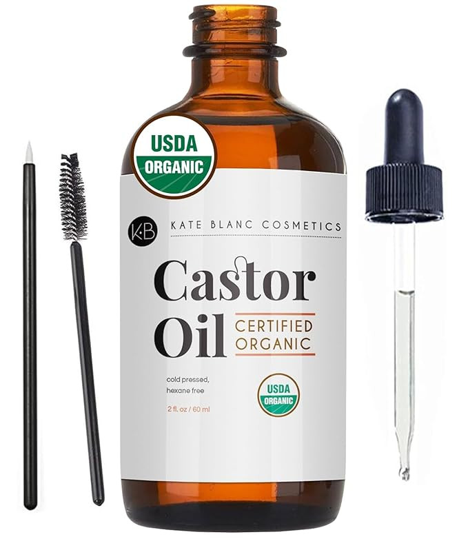 Kate Blanc Cosmetics Castor Oil Organic for Hair, Lashes, Face (2oz), 100% Pure, Cold Pressed, He... | Amazon (US)