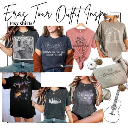 Taylor swift concert - Etsy shirts - champagne problems, speak now eta, evermore eta, midnight rain, midnights era, sparks fly, Cornelia street sweatshirt, lover era, small business finds, concert outfit, affordable outfit, casual outfit, 

#LTKstyletip #LTKFind #LTKunder50