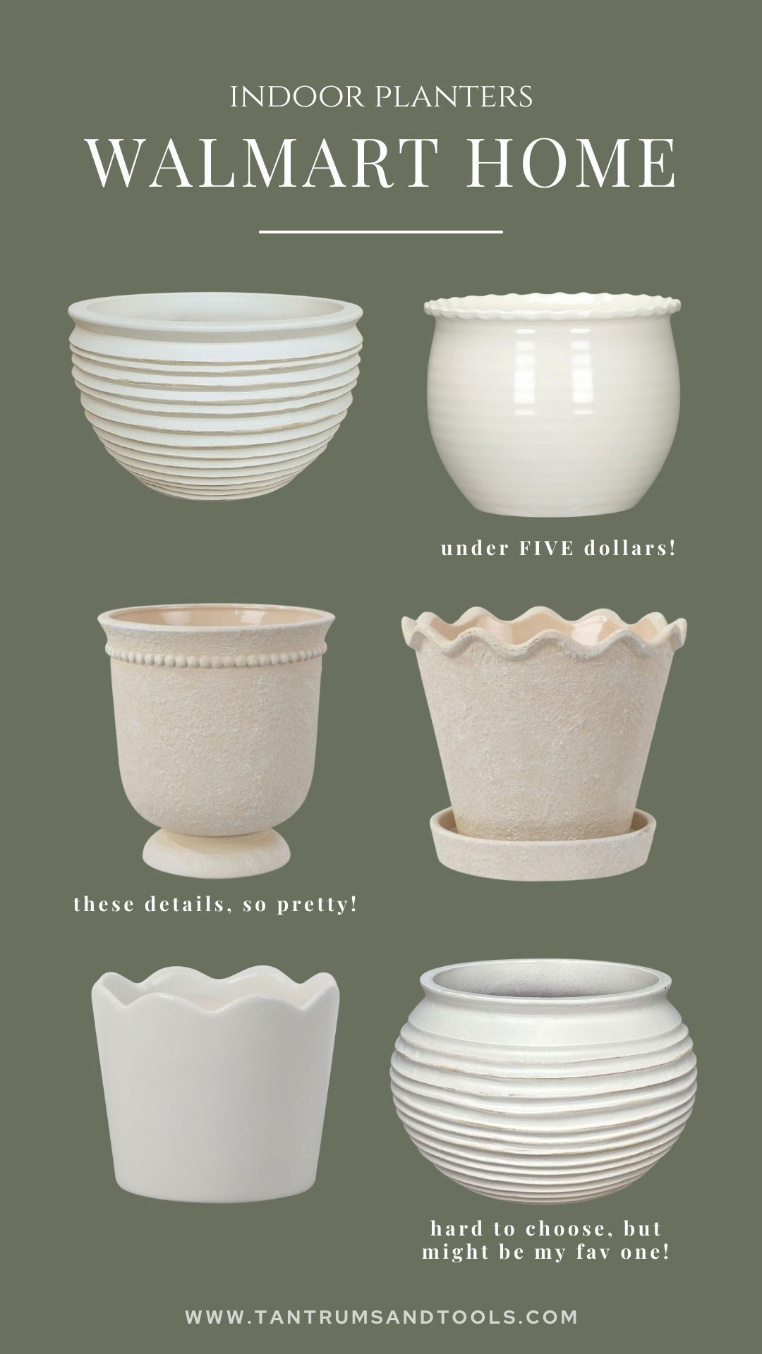 Walmart's current line up of indoor planters is pretty great! So many gorgeous scalloped details, pretty curves, and texture. And the price point is unbeatable - all under $20! 

walmart finds || walmart home || walmart home decor || walmart home decor finds 

 #LTKselfcare #LTKHome