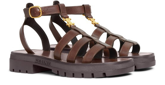 Clea Triomphe gladiator chunky sandal in calfskin - vegetal tanning - CELINE | 24S (APAC/EU)