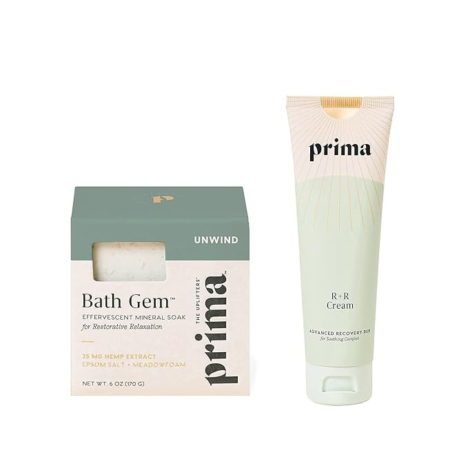 Prima Reset & Recover Bundle - Hemp Infused Skincare Set with Bath Gem Effervescent Mineral Bath ... | Amazon (US)