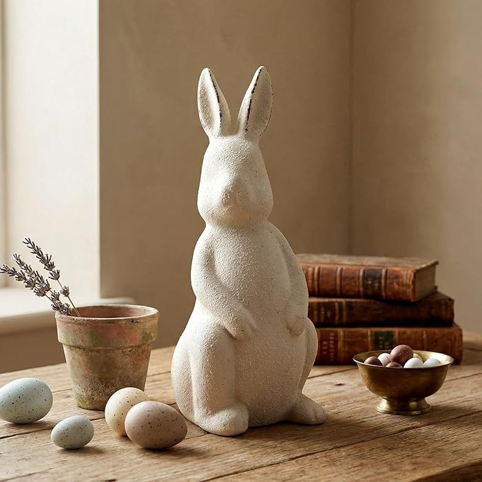 Easter Terracotta Bunnies Decor Rustic Terracotta Rabbit Standing Bunny Sculptures Ornaments Deco... | Amazon (US)