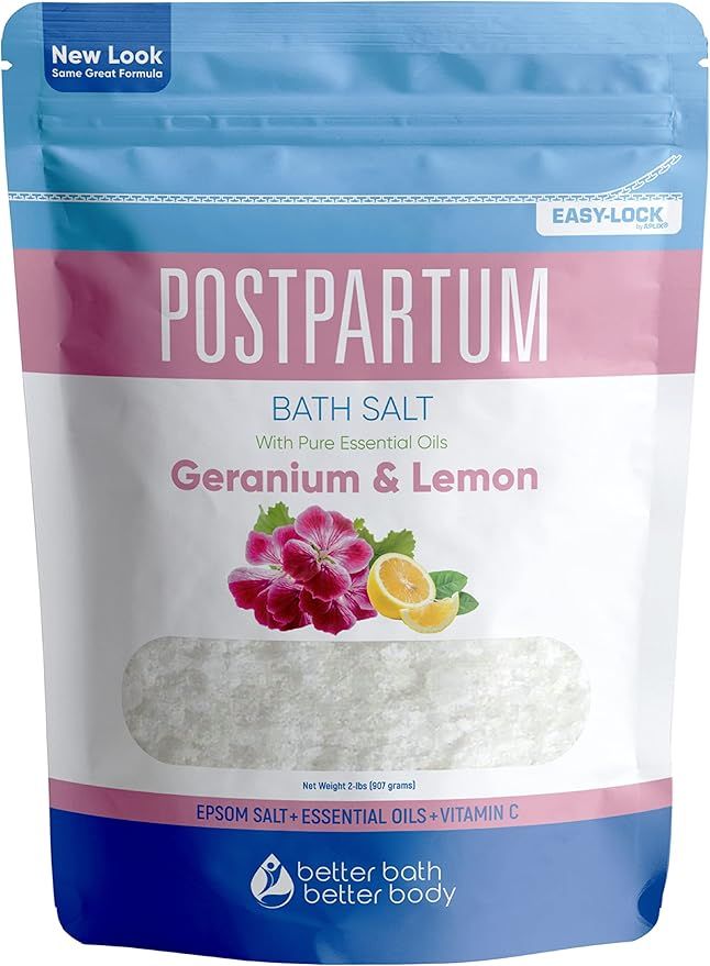 Postpartum Sitz Bath Soak (2 Lbs) Postpartum Care for New Moms Bath Salt with Essential Oils in E... | Amazon (US)