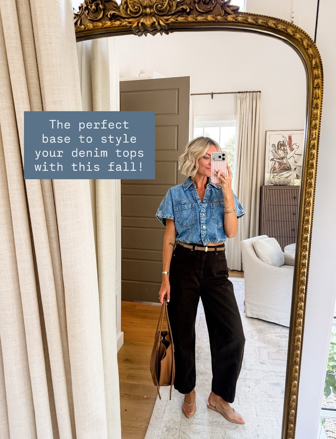 I am constantly pulling for my denim shirts because they go great with any base! Love them with a colored denim! Wearing S/4!

Loverly Grey, denim shirt, denim on denim, barrel jeans, fall outfit