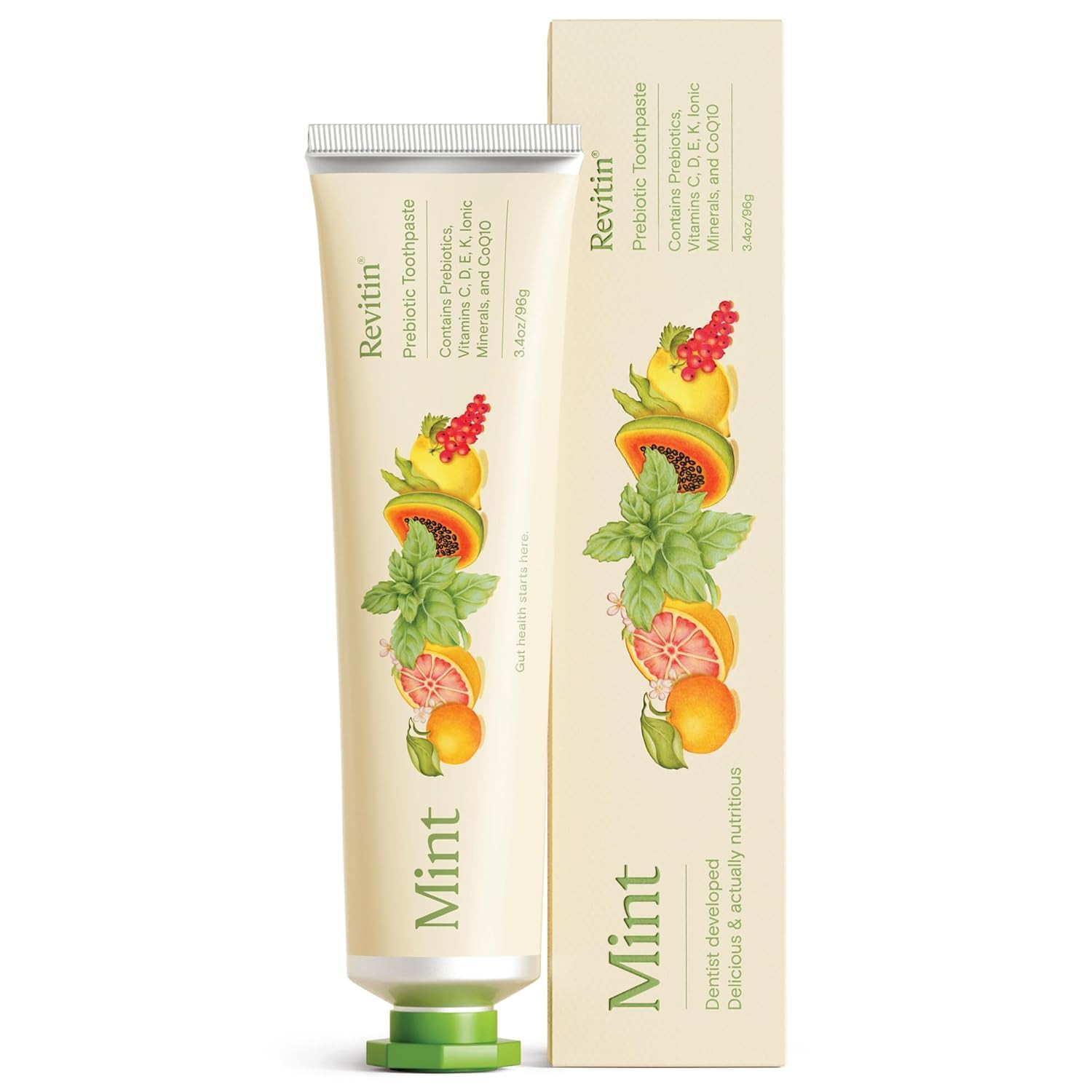 Revitin Toothpaste | Fluoride-Free Prebiotic Mint Tooth Gel | No SLS, Gluten Free, Dye Free, GMO ... | Amazon (US)