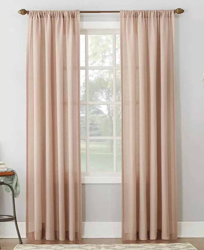Amalfi 54" X 63" Linen Blend Textured Sheer Rod Pocket Curtain Panel | Macys (US)