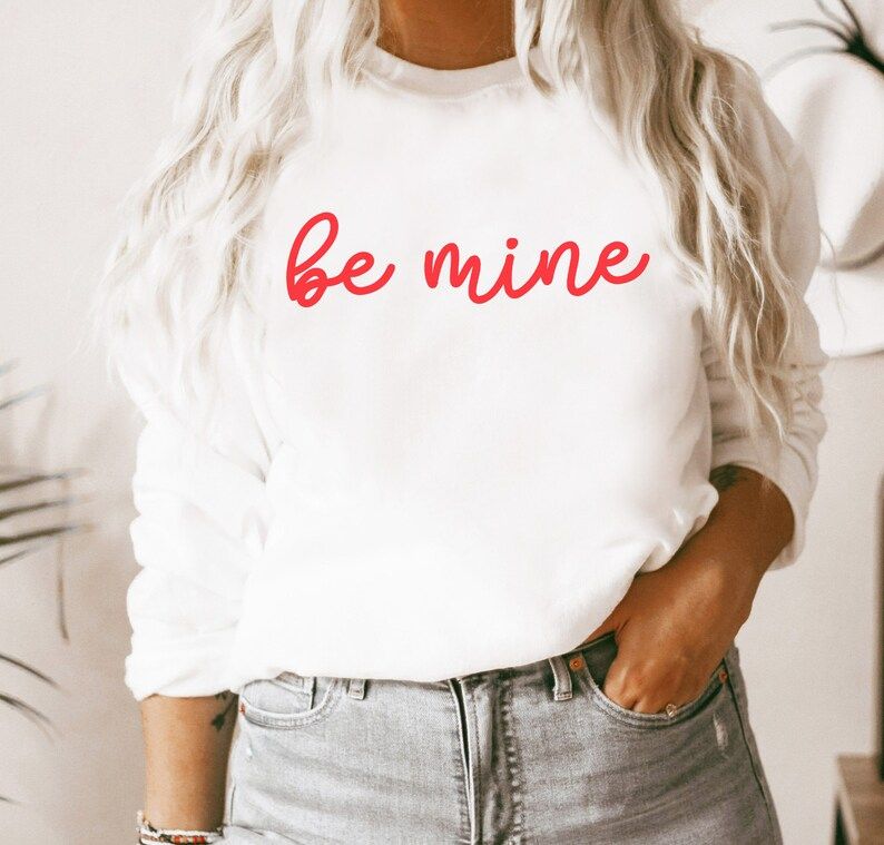 Valentine Sweatshirt, Be Mine Valentines Shirts for Women Cute Crewneck Pullover Women Shirt Gift... | Etsy (US)