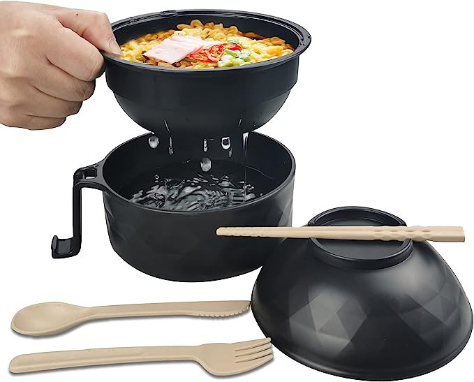 Ramen Cooker Ramen Plastic Bowl Set with Chopsticks Microwave Noodle,College Dorm Room Essentials... | Amazon (US)
