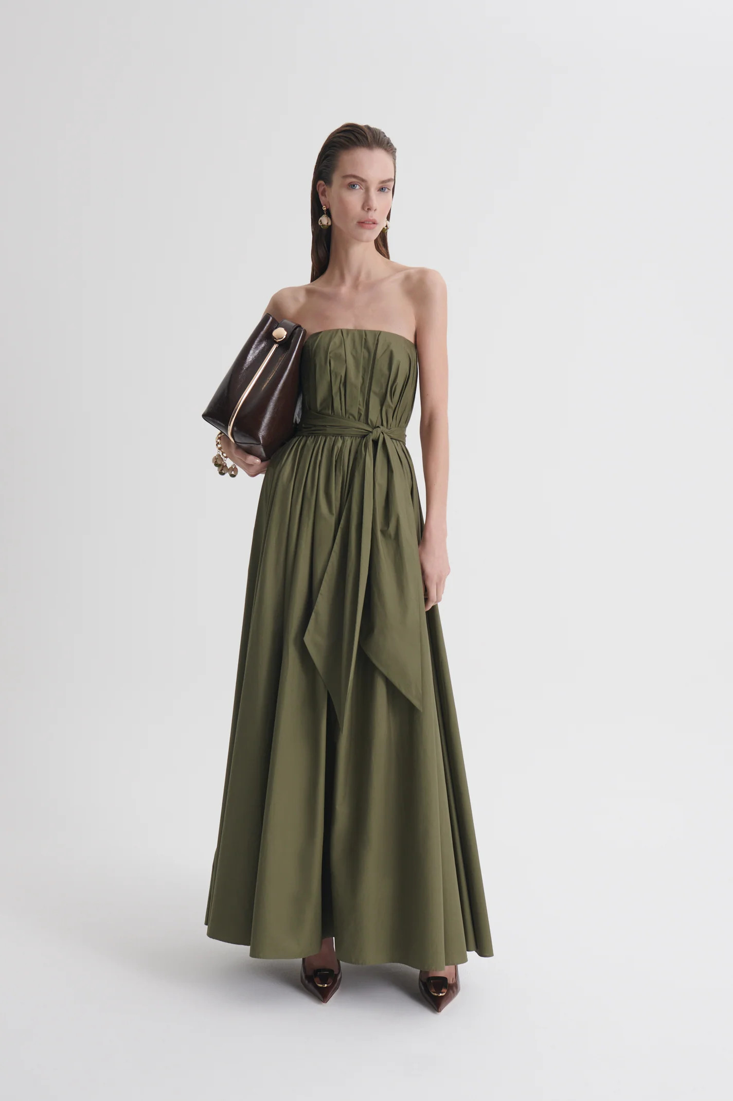 PARACHUTE CREPE KNIT GOWN - JUNGLE - Scanlan Theodore | Scanlan Theodore