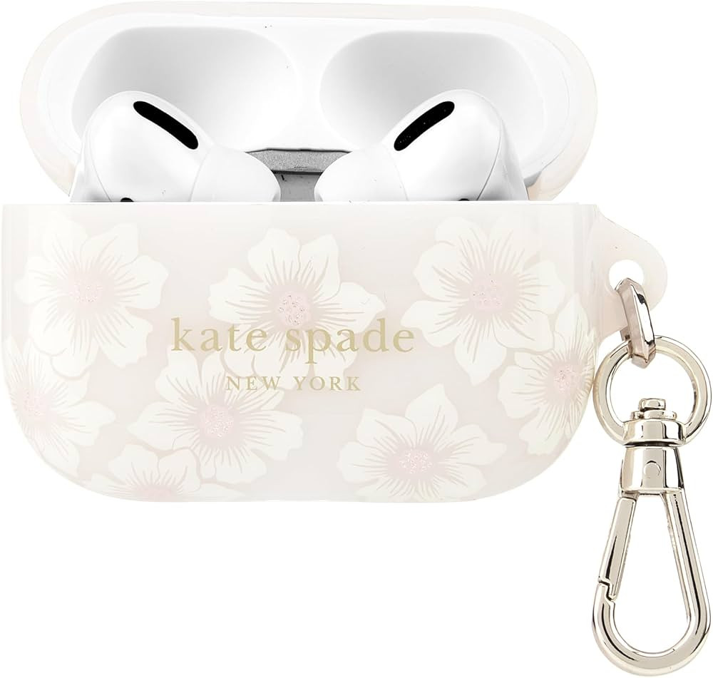 kate spade new york AirPods Pro Protective Case with Keychain Ring - Hollyhock Cream, Compatible ... | Amazon (US)