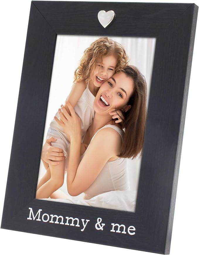 MIMOSA MOMENTS Silver Heart Black Picture Frame for 4x6 photo (Mommy & me) | Amazon (US)