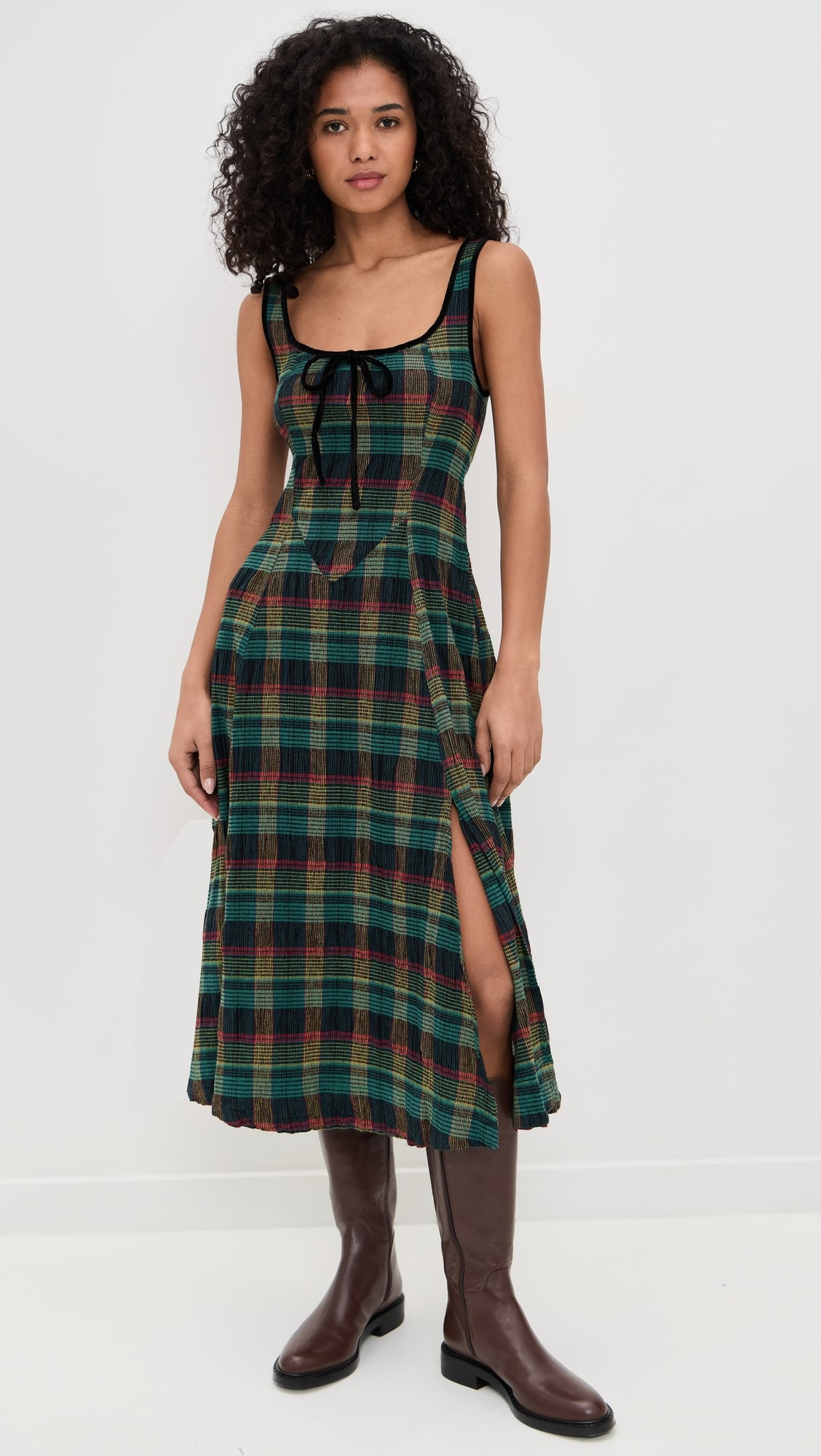 Freya Plaid Midi Dress | Shopbop