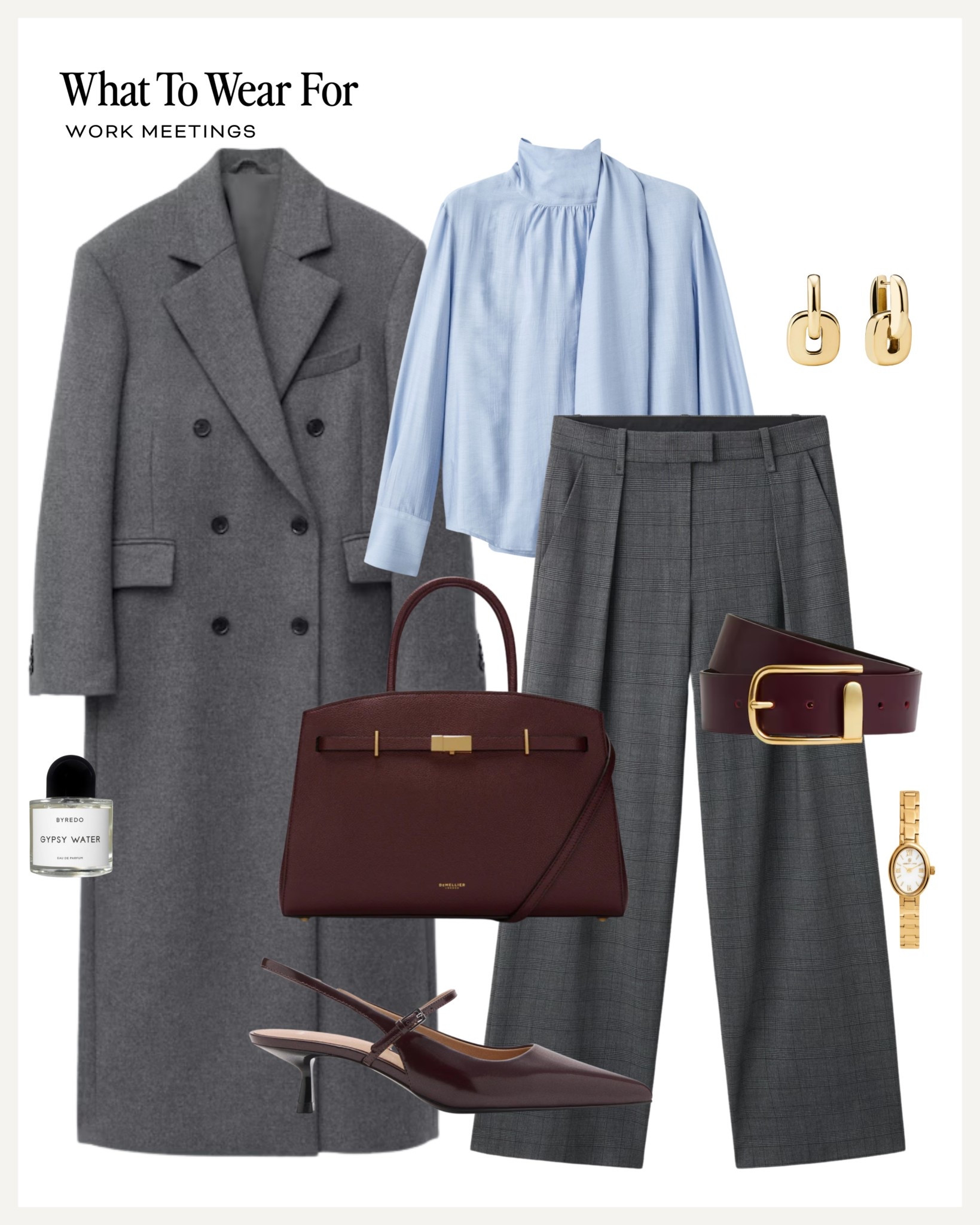 The office 💻 

Grey coat / workwear / tailoring / grey wide trousers / burgundy tote bag / sling back heels / autumn winter 

#LTKautumn #LTKuk