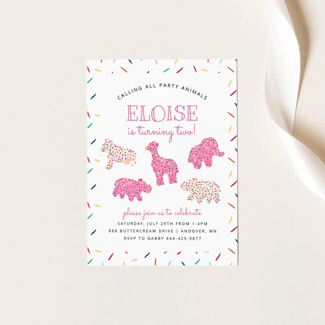 Editable Frosted Animal Cookies Invitation, Frosted Animal Cookies Birthday, Instant Download, Ra... | Etsy (US)
