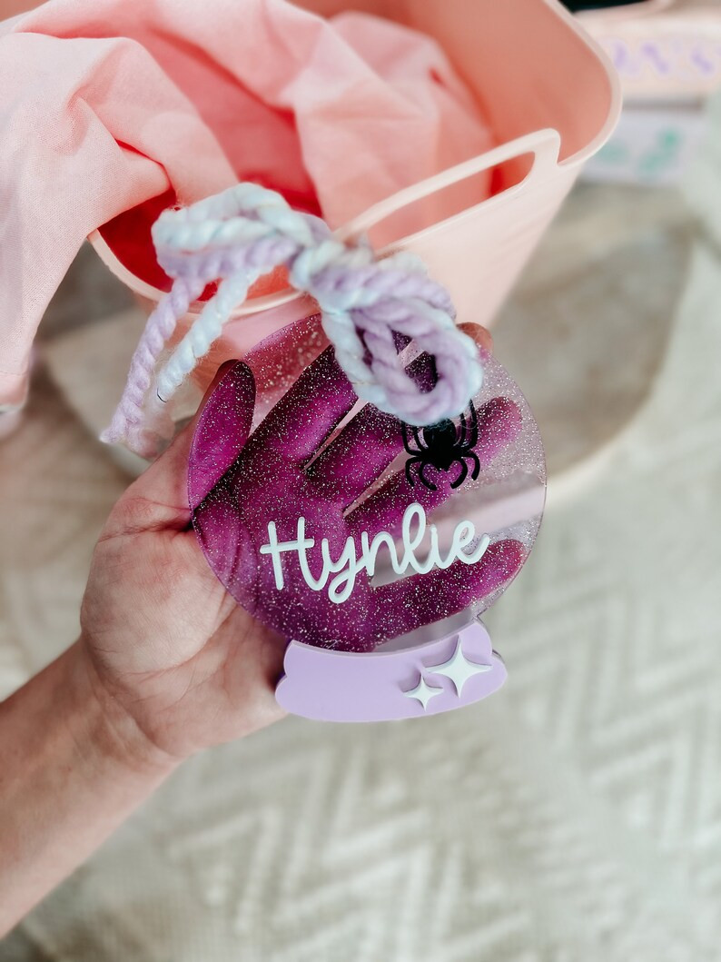 Crystal Ball Halloween Basket Tag, Boo Basket, Halloween Bucket Personalized Basket Tag, Kids Hal... | Etsy (US)