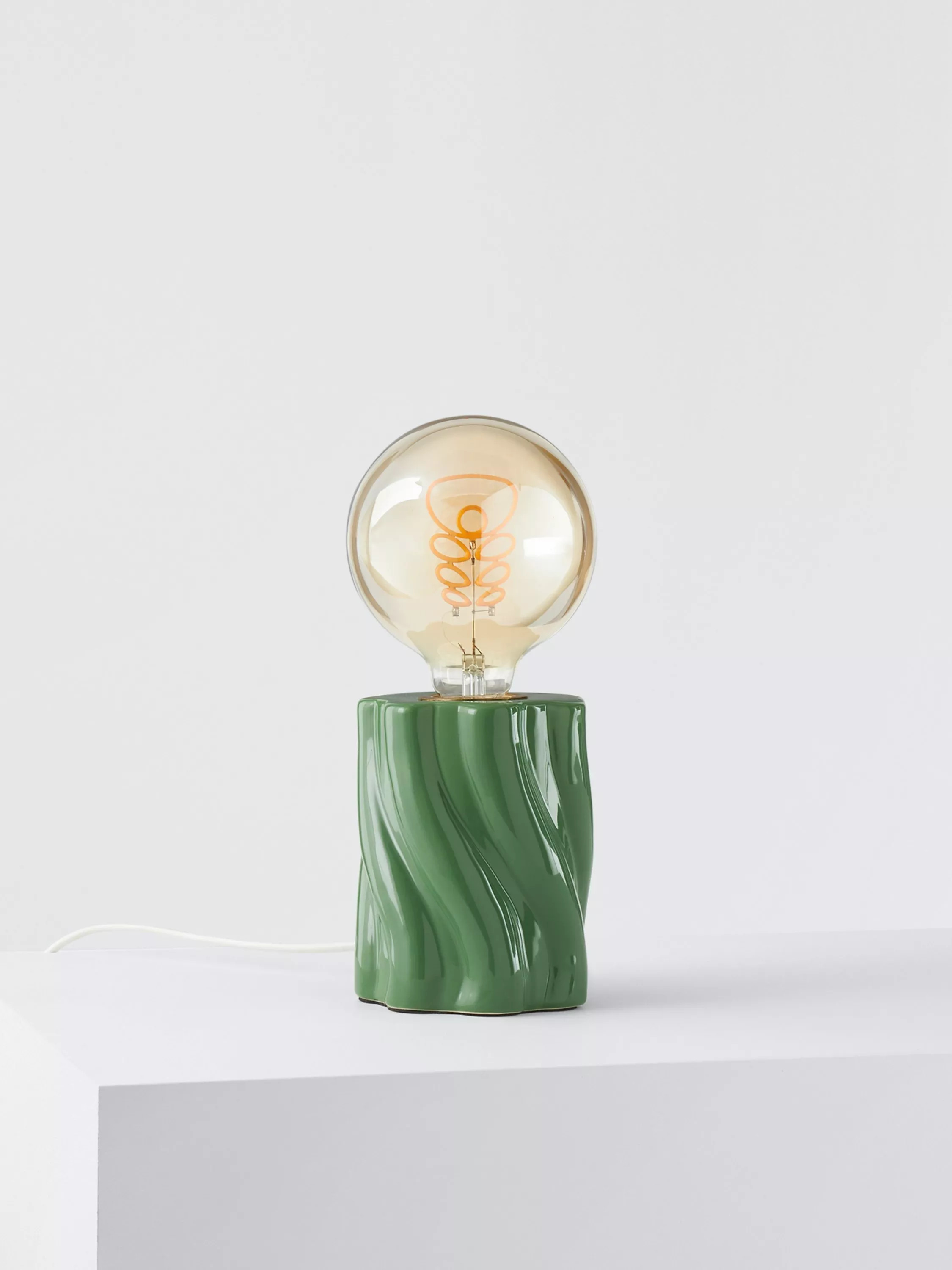 John LewisTwist Bulb Holder Table Lamp, Green Gloss | John Lewis (UK)