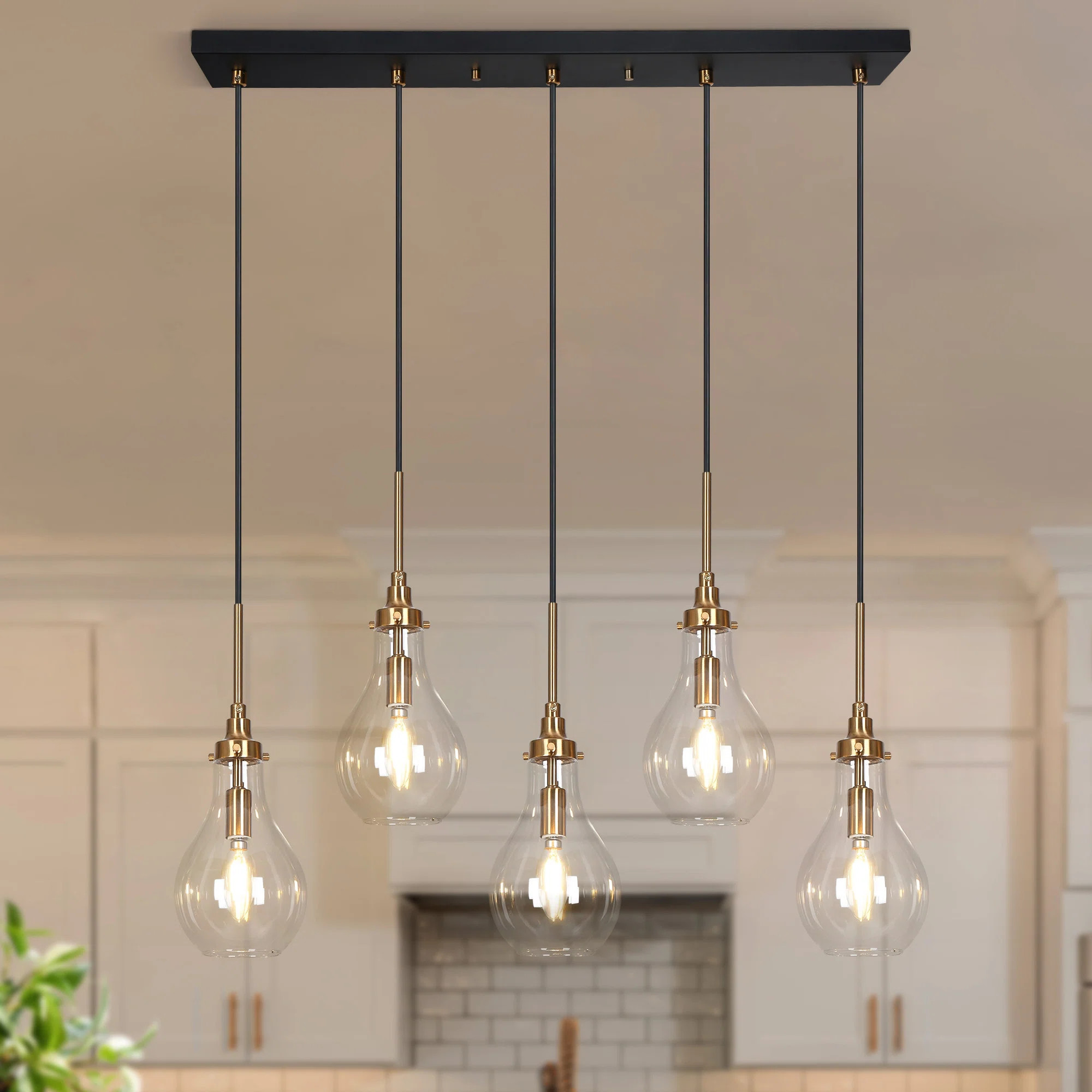 Hooman 5 - Light Dimmable Kitchen Island Modern Linear Chandelier | Wayfair North America