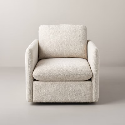 Boucle Upholstered Swivel Arm Chair - Hearth & Hand™ with Magnolia | Target