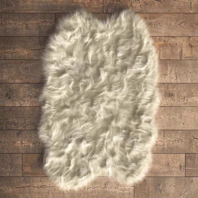 Beverley White Faux Sheepskin Fur Area Rug | Wayfair North America