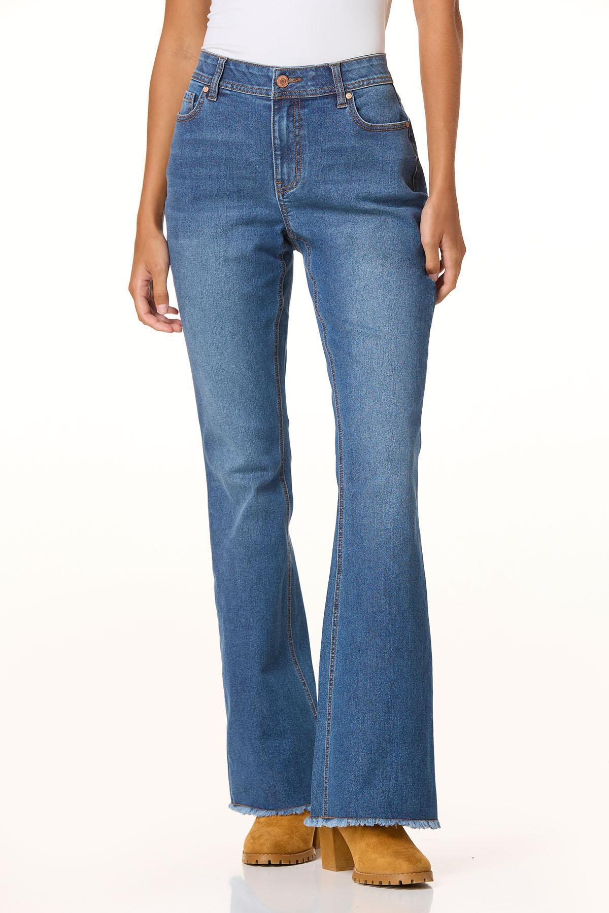Curvy Frayed Flare Jeans | Cato Fashions