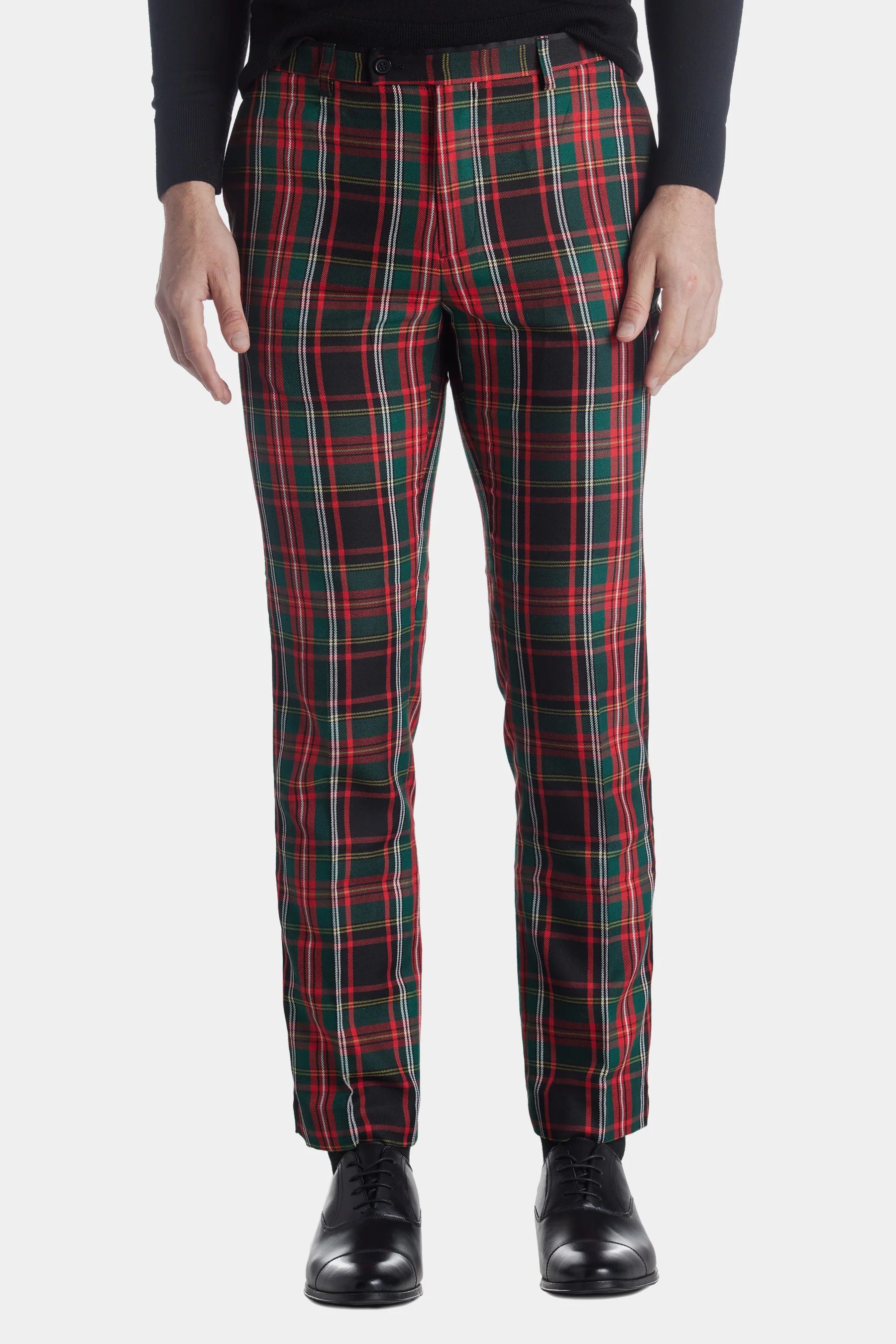 Paisley & Gray Men's Tartan Slim Sloane Tuxedo Pants in Red 30Wx32L Lord & Taylor | Lord & Taylor