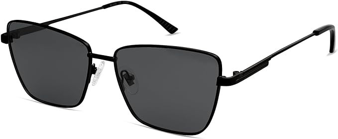 SOJOS Trendy Polarized Cat Eye Sunglasses Womens Flat Lens Retro Metal Frame Shades Lentes De Sol... | Amazon (US)