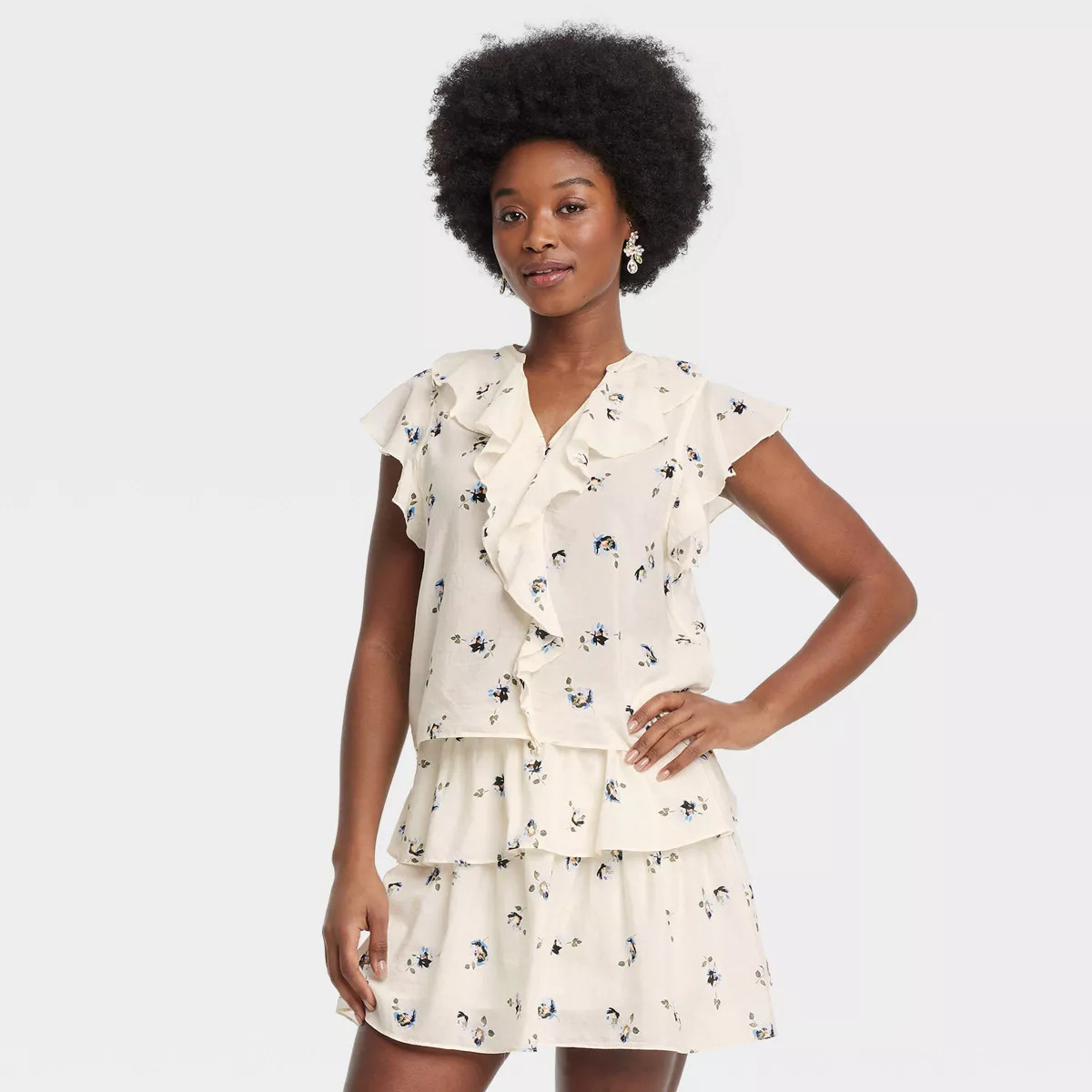 Women's Flutter Short Sleeve Blouse - Universal Thread™ | Target