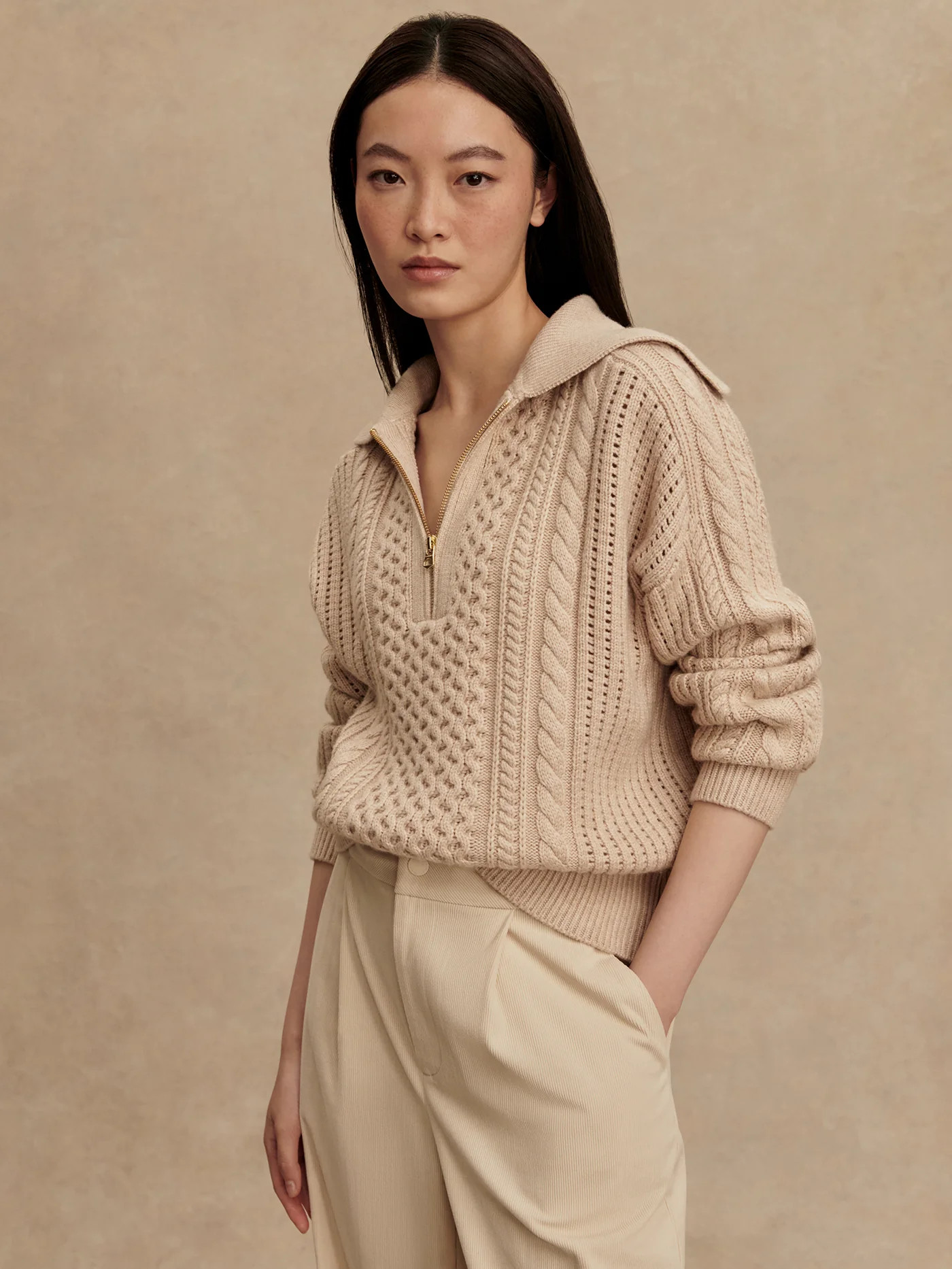 Camello 2.0 Half-Zip Cable Knit | Varley US