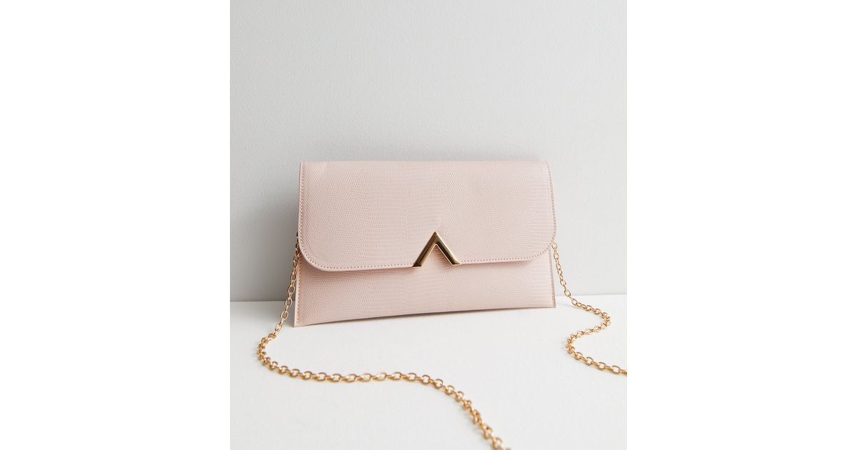 Cream Leather-Look Chain Strap Clutch Bag | New Look | New Look (UK)